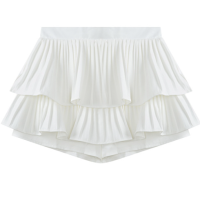 ราคา keu d พร้อมส่ง กระโปรงจับจีบ รอบตัว เอวสูง ผ้าทิ้งตัว มีวับใน เอวยางยืด สีพื้นสุดน่ารัก (21422585010)