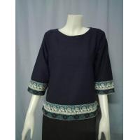 ราคา เสื้อผ้าฝ้ายคอปาดแขนสามส่วน แต่งผ้าทอลาย เสื้อผ้าฝ้ายแขนสามส่วน เสื้อผ้าฝ้ายคอปาด เสื้อผ้าฝ้ายตัวหลวมใส่สบาย (21772426780)