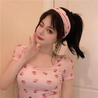 ราคา เสื้อยืดลำลอง ลายสตอเบอร์รี่ สีขาวสีชมพู พร้อมส่ง Y136 (22687811788)