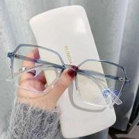 ราคา แว่นสายตาสั้นกันแสงสีฟ้าสำหรับผู้หญิงแว่นตาสายตาสั้นกรอบสี่เหลี่ยมสำหรับสตรีพร้อมแว่นสายตาสั้นเกรดแว่นสายตาสั้น 600 To 100 (14018674123)