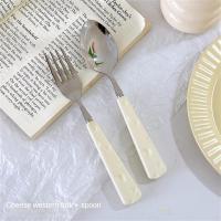 ราคา น่ารักสำหรับนักเรียนเซรามิกสำหรับเด็กผู้หญิงชุดช้อนส้อมอุปกรณ์บนโต๊ะอาหารเครื่องครัวช้อนส้อมชีส (22784300222)