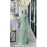 ราคา ชุดพร้อมผ้าคลุม ชุดเดรสออกงาน เดรสยาว ชุดเดรสผ้าชีฟอง ชุดอิรสลาม เดรสมุสลิม เดรสสวยๆ (22101487519)