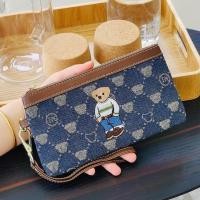 ราคา TTWN BEAR กระเป๋าสตางค์หมีคล้องมือ หนังPUผ้าทอ ใส่มือถือได้ ขนาด8นิ้ว รุ่นขายดี (21228196099)