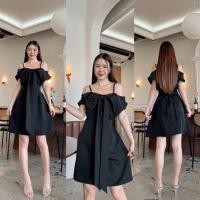 ราคา c104เดรสสายเดี่ยวโบว์ใหญ่ (22458090621)