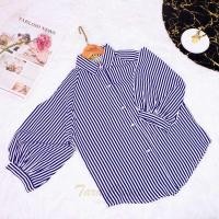 ราคา ส่งเร็วพิเศษ VA015 TARA Shirt เสื้อเชิ้ตคอปก ทรงไหล่สโลป ลายทาง แขน5ส่วน ทรงน่ารักมาก ผ้าทอ ผ้าอย่างดี ใส่สบาย ไม่ร้อน ดีเทลเก๋ๆ เสื้อสวย เสื้อทำงาน (4551254859)