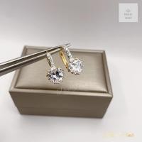 ราคา ต่างหูห่วงประดับเพชรห้อยหัวใจเพชรเม็ดโต ขนาดห่วงประมาณ1 5 cm (22427175130)