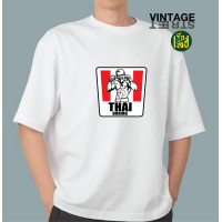 ราคา เสื้อยืดแฟชั่น สกรีนลายกวน KFC THAIBOXING มวยไทย ผ้าCOTTON100 (22855357227)