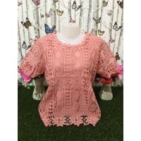 ราคา เสื้อลูกไม้สวย อก42นิ้ว เสื้อลูกไม้สาวอวบ เสื้อไปวัด เสื้อลายดอก รุ่น4213 4ทานตะวัน (22052511813)