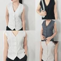 ราคา เสื้อกั๊กคอวีสีพื้นกระดุมหน้าสุดวินเทจสไตล์เกาหลี (21433238583)