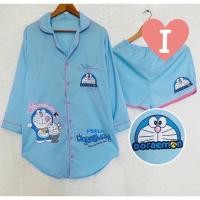ราคา เซตชุดนอนเดรส Pajamas ชุดนอน สุดน่ารัก เดรสแขนยาว กางเกงขาสั้น (22395153691)