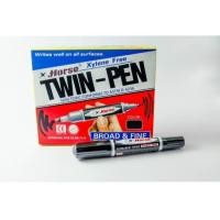 ราคา ปากกาเคมี 2 หัว ตราม้า ปากกาเคมี ตราม้า ปากกาเคมี 2 หัว 12ด้าม 1กล่อง มีให้เลือก 3สี (1964736766)