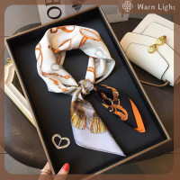 ราคา Warm Light แฟชั่นผ้าพันคอสี่เหลี่ยมพิมพ์ลายฮิญาบสำหรับผู้หญิงผ้าไหมซาตินผ้าโพกหัวมุสลิมที่คาดผมผ้าพันผ้าคลุมไหล่พันรอบ (22299086061)
