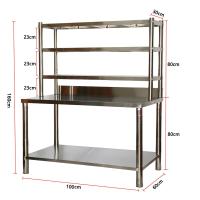 ราคา HEJI โต๊ะ 2 ชั้น โต๊ะสแตนเลส 304 ชั้นเก็บของ มีร่องมีด โต๊ะเตรียมสแตนเลส ชั้นวางของในครัวพร้อมรั้ว หนัก ประตูท้าย (22382823789)