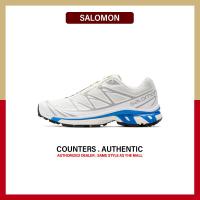 ราคา กล่องที่สมบูรณ์ Salomon XT6 White Blue Running Shoes 473817 รับประกัน 1 ปี (21916679265)
