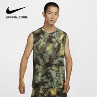 ราคา Nike Mens Dri FIT Sleeveless Fitness Tee Oil Green ไนกี้ เสื้อยืดฟิตเนสแขนกุดผู้ชาย Dri FIT สีออยล์กรีน (22327741174)