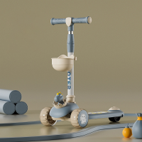 ราคา สกุดเตอร์เด็ก สกู๊ตเตอร์ พับ ดนตรี วงล้อแฟลช ล้อมี ขาไถ ปรับนั่งได้ยืนได้ Scooter ของเล่นเด็ก 2 6ขวบ (22626116535)