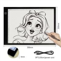 ราคา กระดานวาดภาพ LED A4 copy table ใช้ไฟจาก usb การป้องกันดวงตา หรี่แสงได้ 3 ระดับ กระดานเขียน แผ่นดราฟ (21457883828)