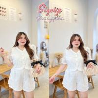 ราคา ส่งไว ชุดเซ็ต2ชิ้น เสื้อครอป กางเกงขาสั้นแฟชั่นสาวอวบอ้วน อก34 42 (22885010028)
