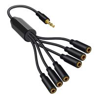 ราคา 3 5 Female Jack Headphone Splitter Cable Stereo AUX Audio Adapter for PC TV MP3 Speaker (22097020734)