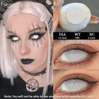 ราคา Funsachy คอนแทคเลนส์สีคอสเพลย์1คู่สำหรับฮาโลวีนตาบอดเลนส์สีขาวดำตาคอสเซอร์คอสเมติก (22670527616)