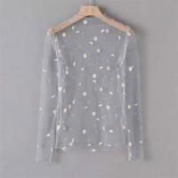 ราคา Fhสดชื่น เสื้อยืดสตรีตาข่ายซีทรูเสื้อคอเต่าแขนยาวผ้าโปร่ง (13879234837)