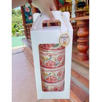 ราคา ชุดปิ่นโตถวายพระสงฆ์ ถ้วยลายไทย ลายคราม กล่องหูหิ้วสวยๆ พร้อมป้ายอนุโมทนาบุญ (22684566758)