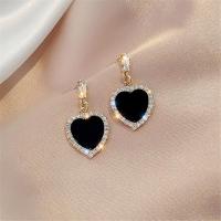 ราคา Geometric Heart Earrings Fashion Earrings Black Earrings Crystal Earring Heart Drop Earrings Earring Jewelry (19913484915)
