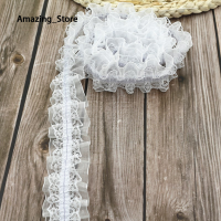 ราคา ริบบิ้น1ขนาดริบบิ้นผ้าซาตินจีบยืดหยุ่นลูกไม้ดอกไม้สูง4ซม (22132688503)