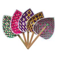 ราคา พัดไม้ไผ่ ทรงใบโพธิ์ ขนาดเล็ก สานลายไทย ทำด้วยมือ ศิลปะและหัตถกรรมพื้นบ้าน ภูมิปัญญาของคนไทย (22148433069)