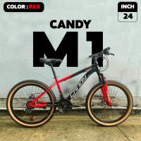 ราคา จักรยานเสือภูเขา Candy รุ่น M1 24นิ้ว New 2024 21Sp เฟรมซ่อนสาย แถมฟรีไฟหน้า ท้าย มีจัดส่งพร้อมขี่เป็นคัน 100 รับประกัน (22185685902)
