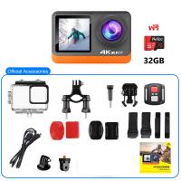 ราคา รับประกัน 3 ปี นําเข้าจากประเทศเยอรมนี Nanotech เลนส์ Sony กล้องกันน้ำ ถ่ายใต้น้ำ พร้อมรีโมท ระบบสัมผัส ระบบกันสั่นครบ 4K Ultra HD waterproof WIFI FREE Remote สีดำ 4K 60fps 24MP (22511662916)