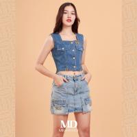ราคา Missmoda รุ่น MC 241BJ037 กระโปรงยีนส์สั้นแต่งกระเป๋า เฉพาะกระโปรง สียีนส์ (22094503073)