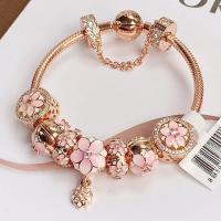 ราคา ของขวัญวันเกิด Pandoraˉ สร้อยข้อมือหญิงสร้อยข้อมือคริสตัลสีทองชมพู Magnolia สามรุ่นสามสิบ Miles พีชส่งแฟนเดิมกล่อง (7476387232)