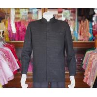 ราคา เสื้อผ้าฝ้ายแพรเงิน คอพระราชทานแขนยาว สีดำ ไซส์ XL (17425827730)