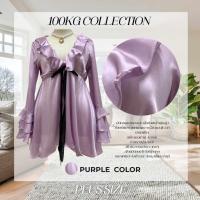 ราคา Plus size มินิเดรสชีฟองปลายแขนระบาย3ชั้นสม็อคเอวแต่งโบว์ของสาวอวบ มินิมอล รุ่น เดนนิส F55 (22758058865)