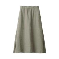 ราคา MUJI กระโปรง ทรงบาน WOMEN HEMP FLARED SKIRT (21845541435)