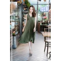 ราคา เดรสคอวี อัดพลีท dree V peet สีเยอะมาก เดรสพลีทดารา ชุดคลุมท้อง (21747589504)