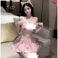 ราคา ชุดนักเรียนญี่ปุ่น ชุดคอสเพลย์นักเรียนดื้อ อกเเต่งลายเชอร์รี่ กระโปรงลายสก็อต อกเเต่โบว์ (21547177636)