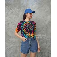 ราคา เสื้อครอปมัดย้อม ผ้ายืดCottonผ้าแมมเบิร์ต เสื้อมัดย้อม ผ้ามัดย้อม (22250665260)