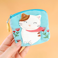 ราคา มินิเกาหลี INS กระเป๋าเหรียญสําหรับผู้หญิงน่ารักปักผ้าฝ้ายทําด้วยมือกระเป๋าสตางค์พร้อมซิปปิดฤดูร้อน 2019 (22340465660)