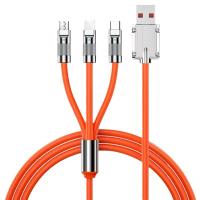ราคา USB สายชาร์จเร็ว สายชาร์จเร็ว 3หัว 3 in 1 มีหัวชาร์จ 3 แบบสำหรับ ไอโฟนและแอนดรอย Type C สายชาร์จเร็วแท้สายไฟ (22888788556)