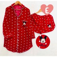ราคา เซตชุดนอนเดรส Pajamas ชุดนอน สุดน่ารัก เดรสแขนยาว กางเกงขาสั้น (22395153685)