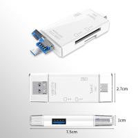 ราคา KEBETEME Card Reader 6 In 1 USB 2 0 TF Mirco SD Smart Type C OTG Card Reader Card Reader Adapter (15976701063)