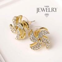 ราคา ต่างหูกังหัน เครื่องประดับระดับไฮเอนด์ เรียบหรู ไม่ดำไม่ลอก (22313311770)