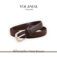 ราคา Yolanda เข็มขัดหนังอย่างดี เข็มขัดผู้หญิง Belt อะไหล่เงิน ยาว 105 ซม สีเอิร์ธโทน สไตล์เกาหลี FF1601 (22761686879)
