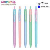 ราคา ปากกา Maples Ball point pen ปากกาลูกลื่น MP339 แบบกด ด้ามสีพาสเทล หมึกน้ำเงิน 0 7mm 10ด้าม แพ็ค ทางร้านเลือกสีให้ (17991966924)