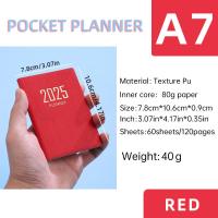 ราคา 2025 Edition Pocket Planner Lightweight A7 Size Pu Cover Daily Planner Portable School Office Supplies Weekly Planner for Students Professionals Office Home Use Personal Organization (22782011671)