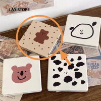 ราคา OUDAIXIU กระจกแบบพกพาพับได้กระจกเครื่องสำอางหนัง PU มี2ด้านสำหรับพับได้ง่าย (22700470499)