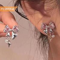 ราคา PCWFKef 1คู่สไตล์เกาหลี bowknot zircon STUD ต่างหูแฟชั่นหรูหราแสงคริสตัลสีชมพูต่างหูบุคลิกภาพสำหรับผู้หญิงของขวัญเครื่องประดับ (22843408121)