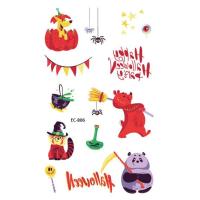 ราคา New Halloween Tattoo Stickers Funny Cartoon Funny Kids Tattoo Sticker Disposable tattoo stickers (16100119483)